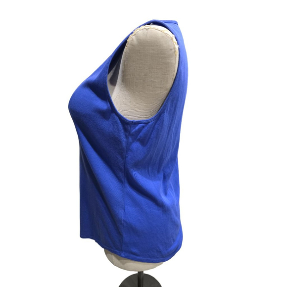 Chico's Women's Tank Top Size 2=L Blue V-Neck Sleeveless - Picture 2 of 6